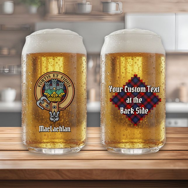 Verre Canette Clan MacLachlan Crest sur Tartan (Créateur téléchargé)