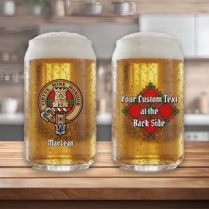 Verre Canette Clan MacLean Crest sur Tartan