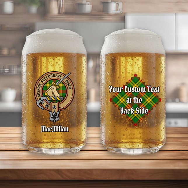 Verre Canette Clan MacMillan Crest sur Tartan (Créateur téléchargé)