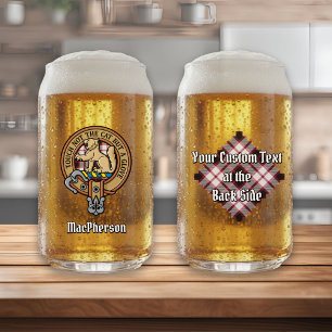 Verre Canette Clan MacPherson Crest sur la chasse Tartan