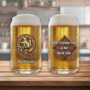 Verre Canette Clan MacPherson Crest sur Tartan