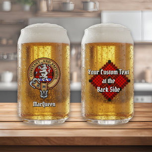 Verre Canette Clan MacQueen Crest sur Tartan