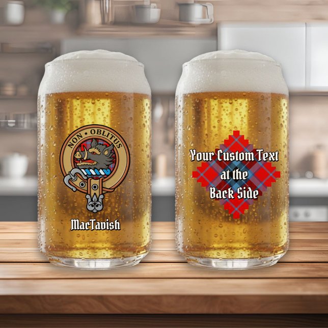 Verre Canette Clan MacTavish Crest sur Tartan (Créateur téléchargé)