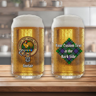 Verre Canette Clan Sinclair Crest sur la chasse Tartan