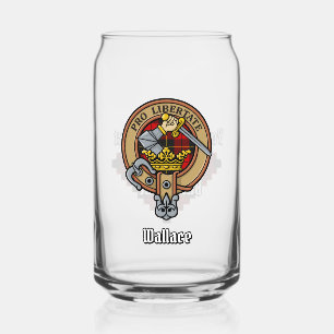 Verre Canette Clan Wallace Crest sur Tartan
