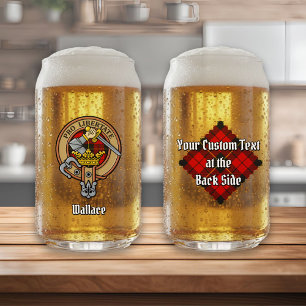 Verre Canette Clan Wallace Crest sur Tartan