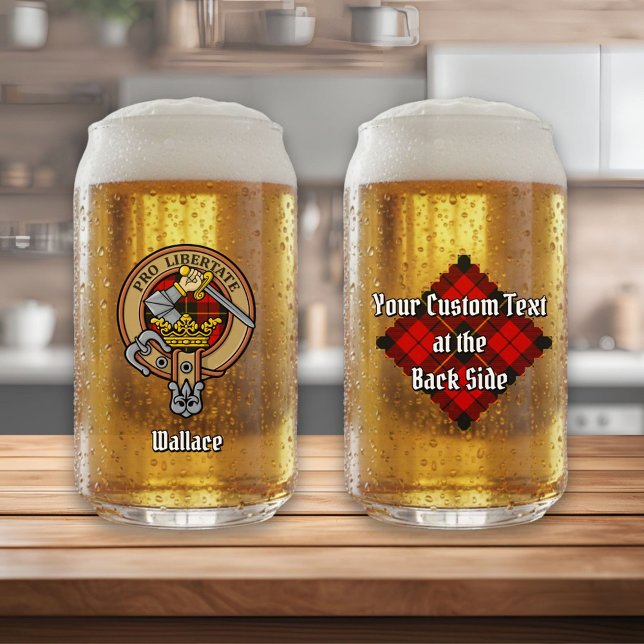 Verre Canette Clan Wallace Crest sur Tartan (Créateur téléchargé)