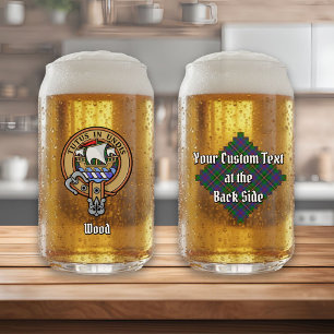Verre Canette Clan Wood Crest sur Tartan