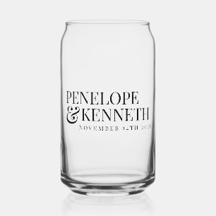 Verre Canette Classic Elegant Noir Simple Noms De Mariage Person