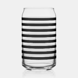 Verre Canette Classique moderne élégant noir horizontal rayé