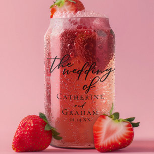 Verre Canette Clé Simple Mariage de script noir