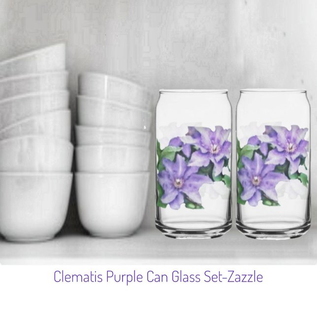 Verre Canette Clematis violet (Créateur téléchargé)
