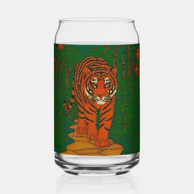Verre Canette Cloisonne Art Tiger on the Jungle Path (Recto)