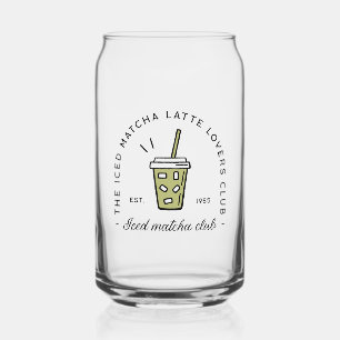 Verre Canette Club amoureux de latte matcha glacé esthétique