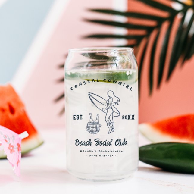 Verre Canette Coastal Cowgirl Bachelorette Favoriser (Créateur téléchargé)