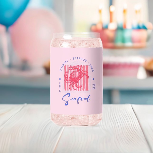 Verre Canette Coastal Crab Pink (Insitu (Baby Shower))