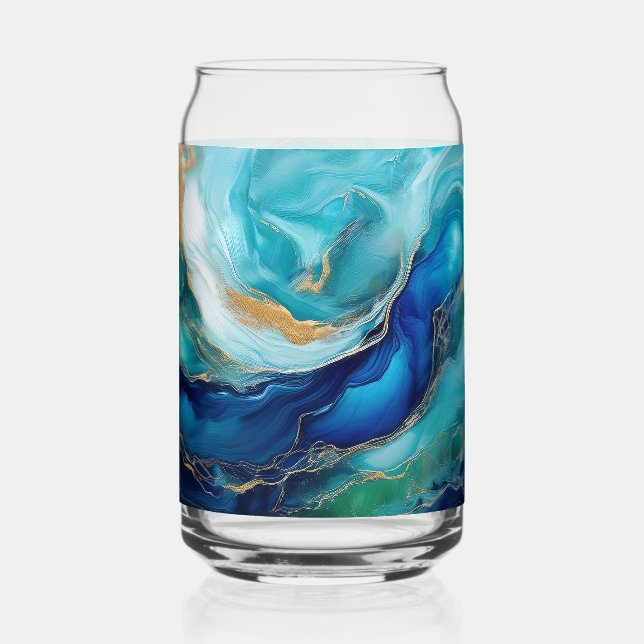 Verre Canette Cobalt Tides : Une Exploration Abstraite (Recto)