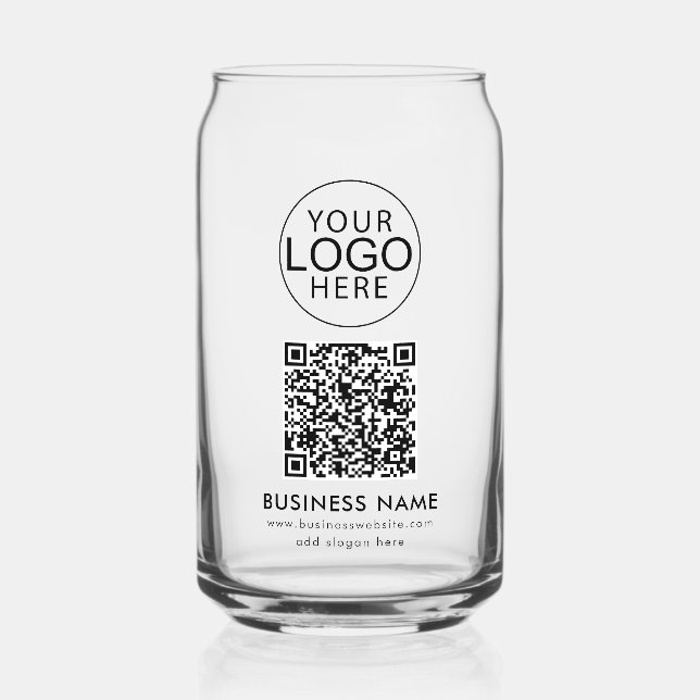 Verre Canette Code QR simple logo d'entreprise pour les événemen (Recto)