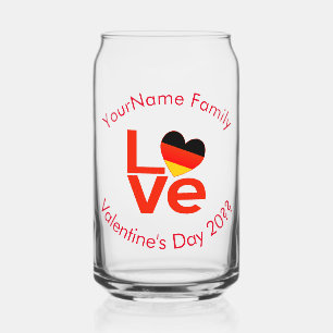 Verre Canette Cœur allemand drapeau rouge LOVE Personnalisé