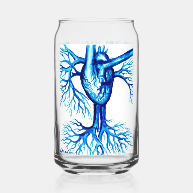 Verre Canette Coeur bleu (Recto)