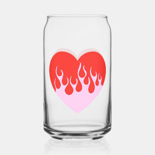 Verre Canette Cœur de feu