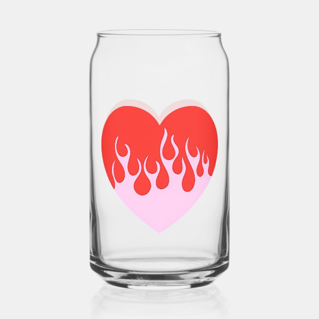 Verre Canette Cœur de feu (Recto)