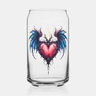 Verre Canette Cœur lié aux flammes de la Lune – Amour Cosmique G