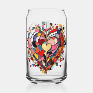 Verre Canette Cœur Mosaïque d'Amour