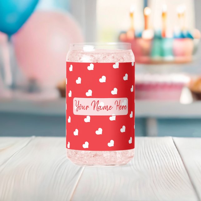 Verre Canette Cœurs Joyuse Saint-Valentin Moderne Motif D'Amour (Insitu (Baby Shower))