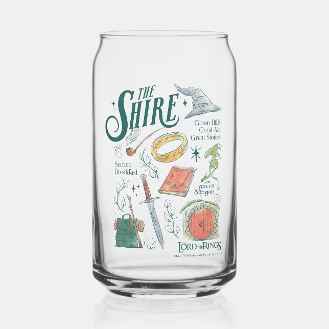 Verre Canette Collage graphique aquarelle THE SHIRE™ (Recto)