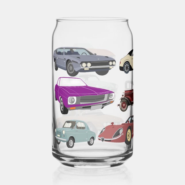 Verre Canette collection de voitures classiques  (Recto)