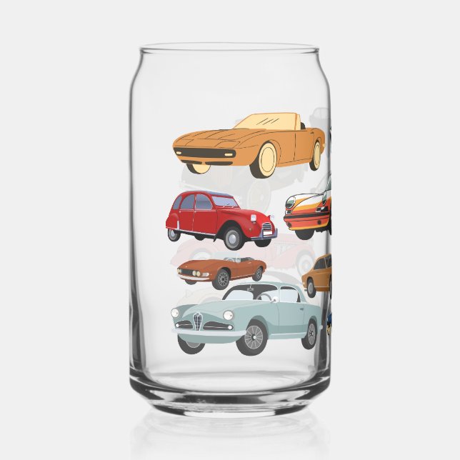 Verre Canette collection de voitures classiques  (Recto)