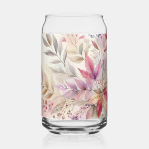 Verre Canette Coloré automne feuilles aquarelle couleur pastel