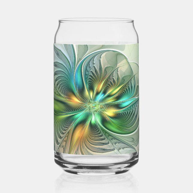 Verre Canette Colorful Fantasy Modern Abstract Flower Fractal (Recto)