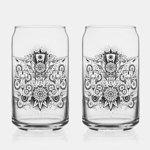 Verre Canette Conception artistique tribale