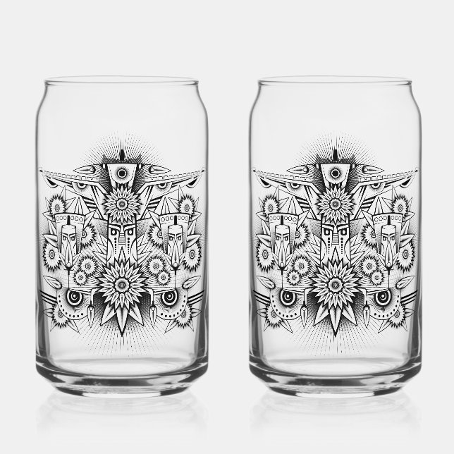 Verre Canette Conception artistique tribale (Recto)