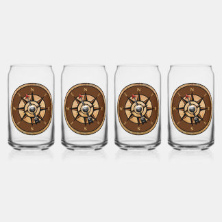 Verre Canette Conception de boussole marine