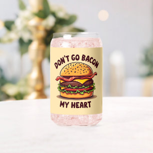 Verre Canette Conception de cheeseburger amateur de bacon avec j