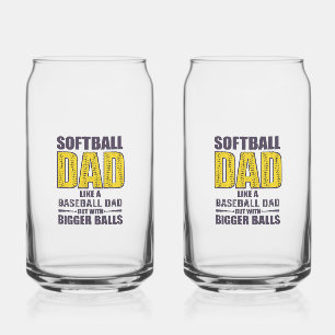 Verre Canette Conception de chemise drôle SVG de papa softball