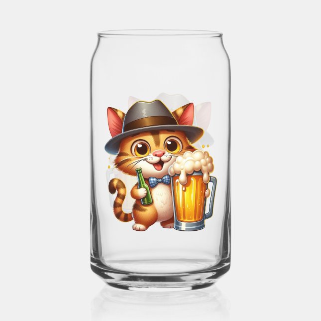 Verre Canette Conception de clip art de chat et de bière-85244 (Recto)
