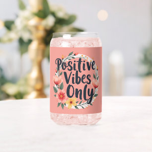 Verre Canette Conception de couronne florale « Vibes Positives U