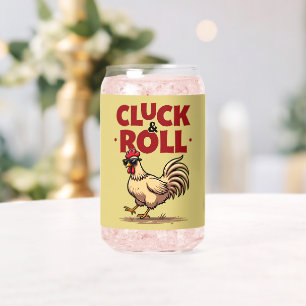 Verre Canette Conception de dessin animé de coq cool "Cluck & Ro