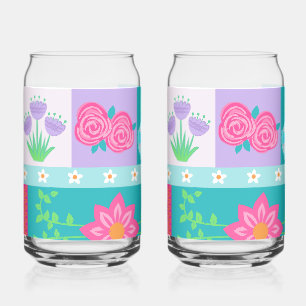 Verre Canette Conception de fleurs vibrantes en fleurs