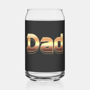 Verre Canette Conception de lettrage de papa en or métallisé gra