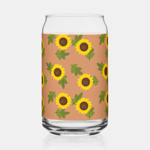 Verre Canette Conception de motif tournesol – Jolie esthétique f