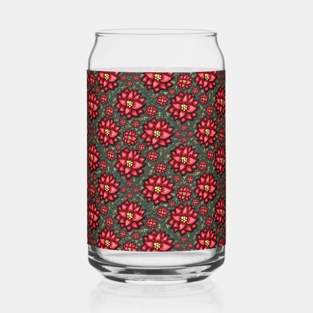 Verre Canette Conception de Noël Fleur Jolly Holly – Festive (Recto)