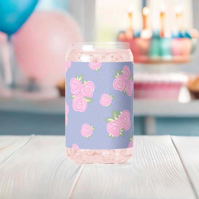 Verre Canette Conception de rose antique romantique (Insitu (Baby Shower))
