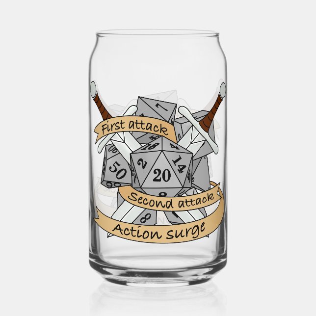 Verre Canette Conception des dés de combat (Recto)