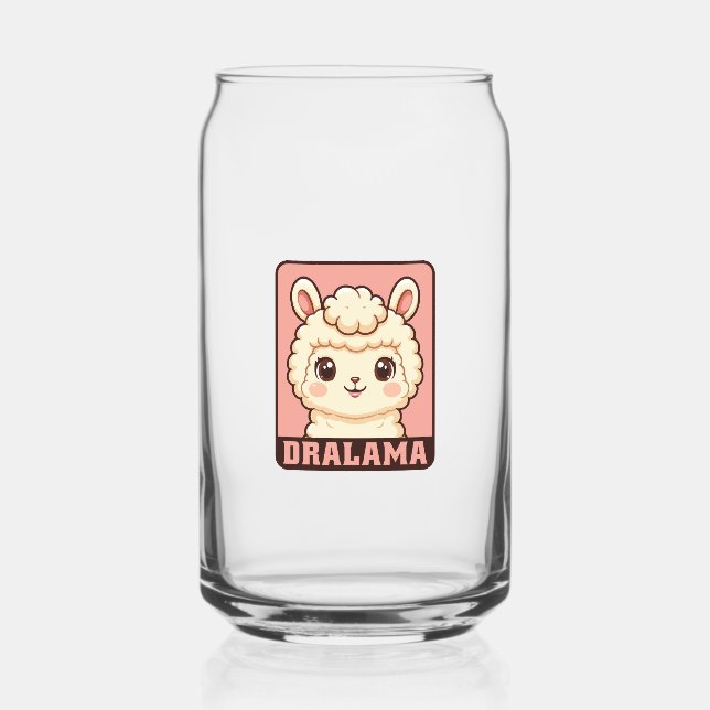 Verre Canette Conception d'illustration de lama mignon (Recto)