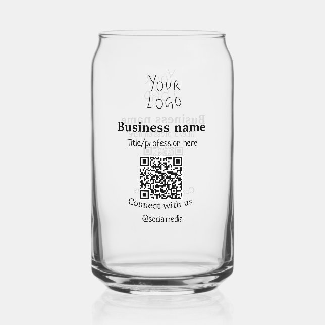 Verre Canette Connectez-vous avec nous logo entreprise QR nom de (Recto)